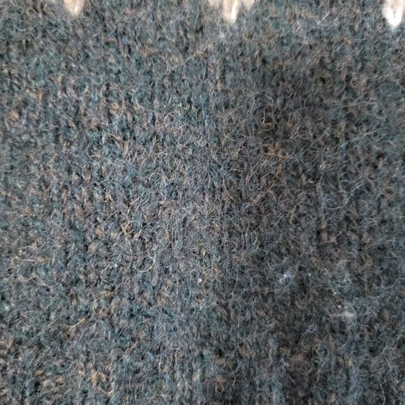 NEO Northeast Outfitters Sweater Mens Medium Wool Green Snowflakes Vintage - Picture 4 of 9